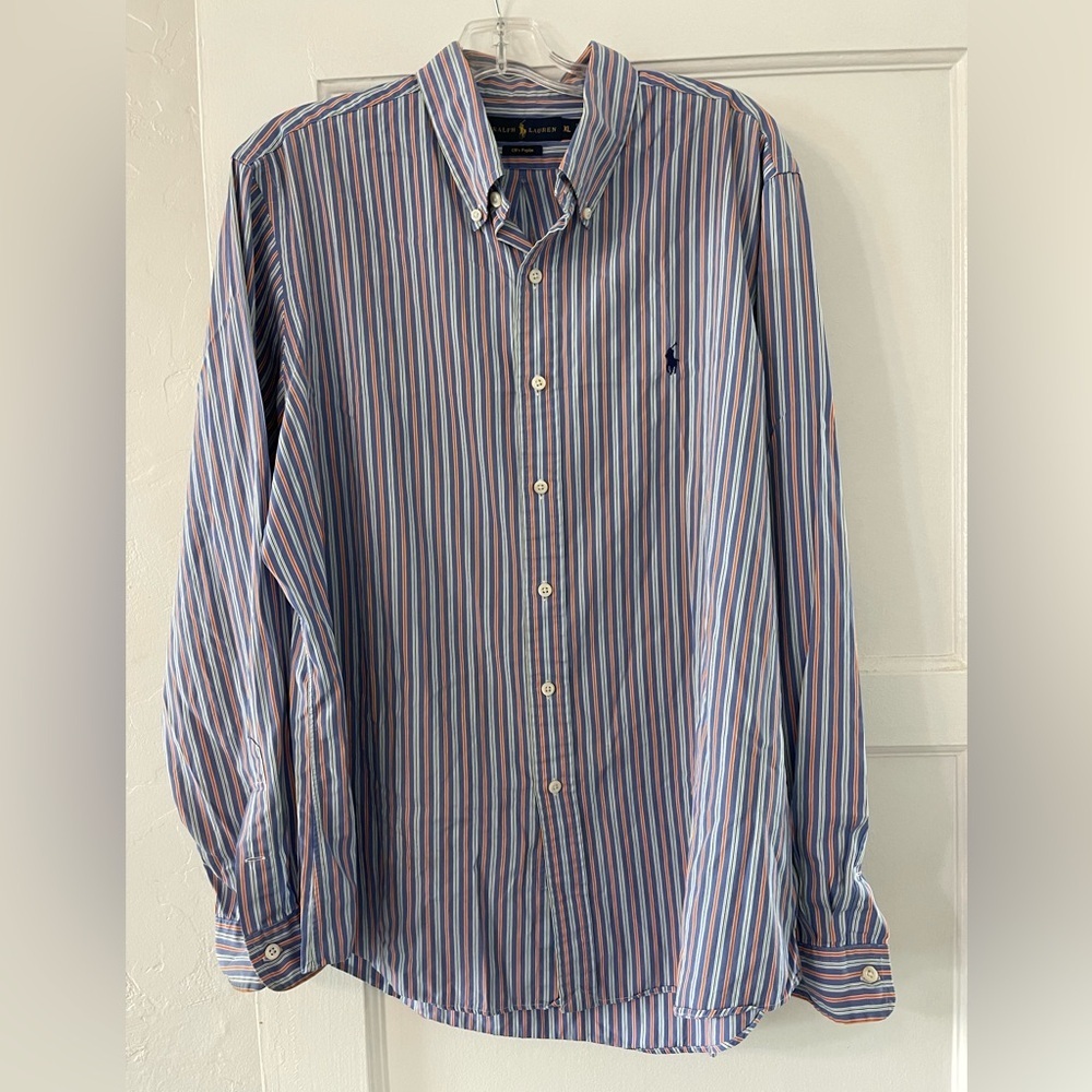 Ralph Lauren 120s poplin striped button down
